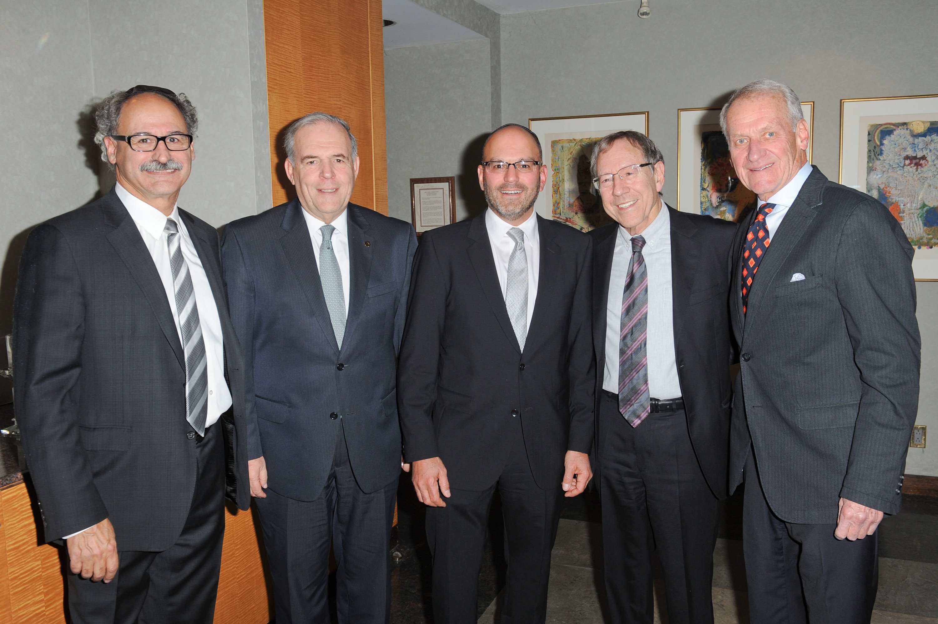 (left to right)Event Co-Chair, Bernie Abrams; Shaare Zedek's Professor Jonathan Halevy and David Smith; Harvey Solursh